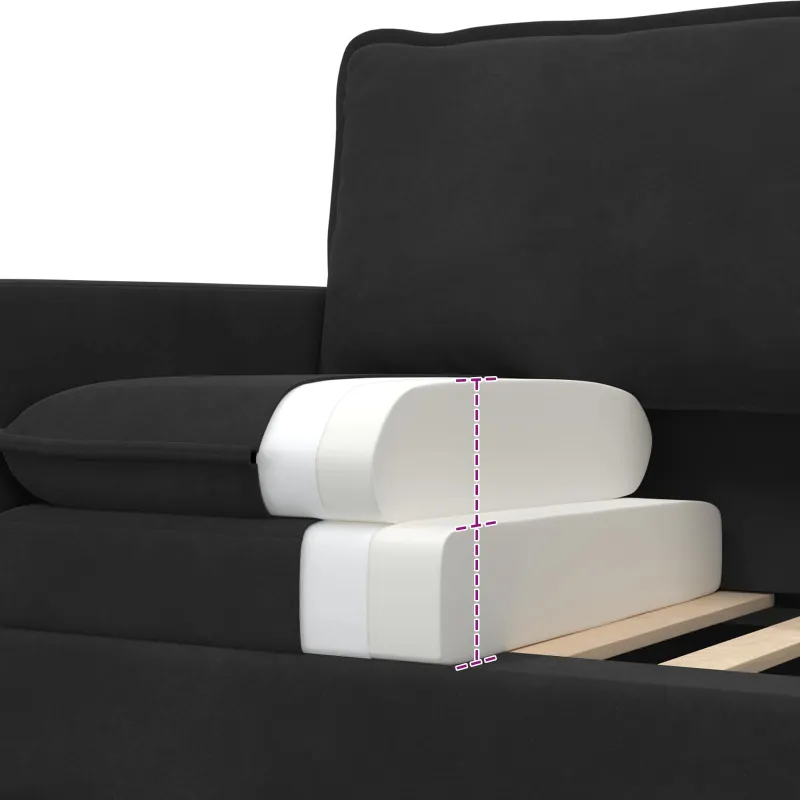 Sofa Juoda 76 x 81 x 87,5 cm Aksomas