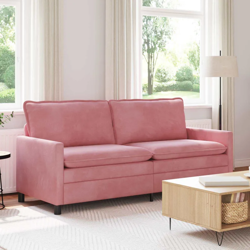 Sofa Rožinė 196 x 81 x 87,5 cm Aksomas