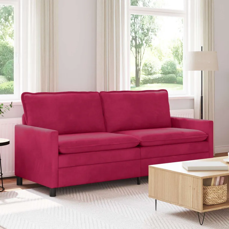 Sofa Vyno raudona 196 x 81 x 87,5 cm Aksomas