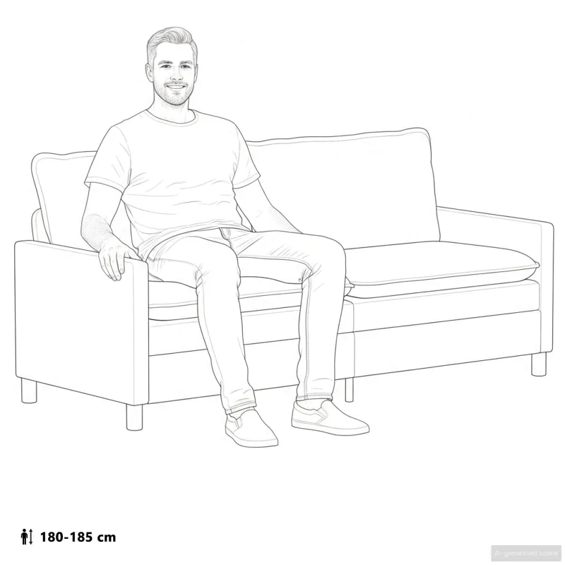Sofa Mėlyna 196 x 81 x 87,5 cm Aksomas