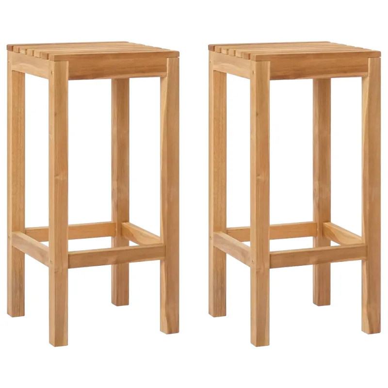 Baro taburetė 2 pcs Natūrali Kieto teka medžio