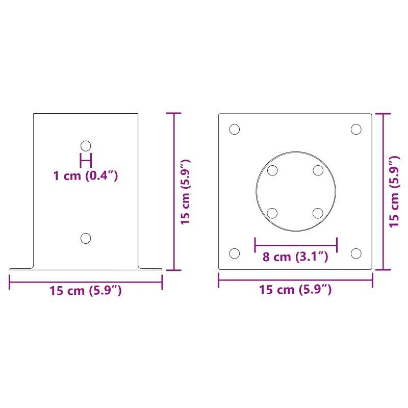 Apvalus žemės inkaras 4 pcs Sidabrinė 15 x 15 x 15 cm Metalas
