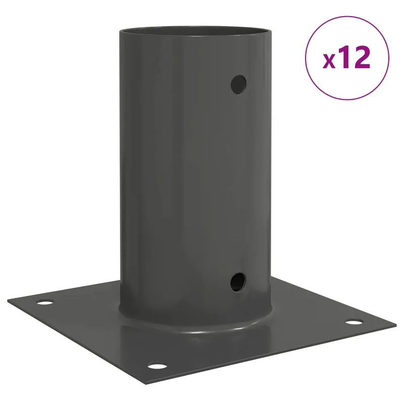 Apvalus žemės inkaras 12 pcs Antracito 15 x 15 x 15 cm Metalas