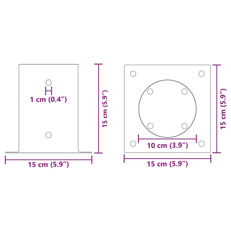 Apvalus žemės inkaras 4 pcs Antracito 15 x 15 x 15 cm Metalas