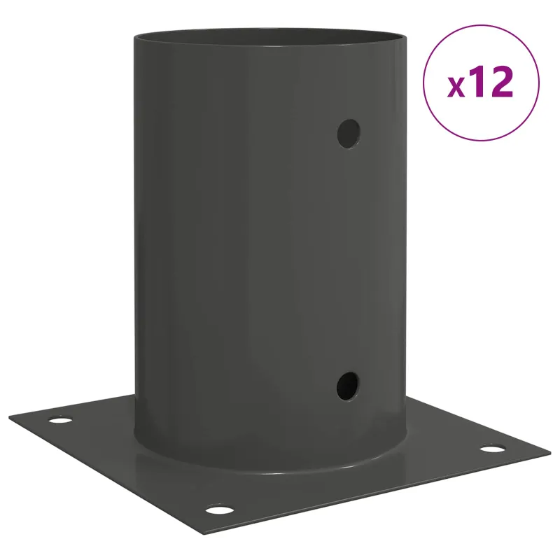 Apvalus žemės inkaras 12 pcs Antracito 15 x 15 x 15 cm Metalas