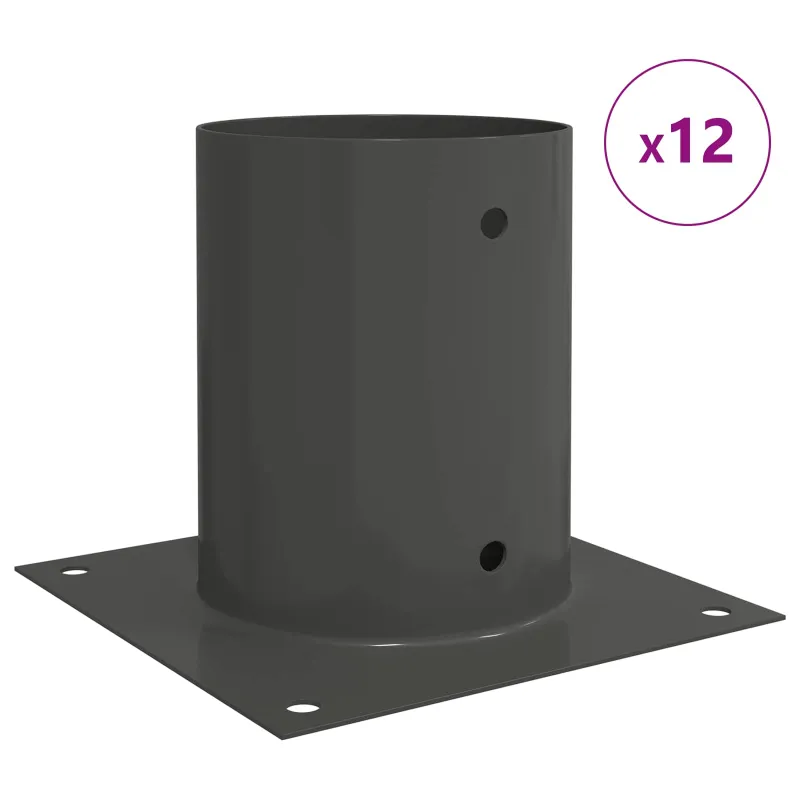 Apvalus žemės inkaras 12 pcs Antracito 18 x 18 x 15 cm Metalas