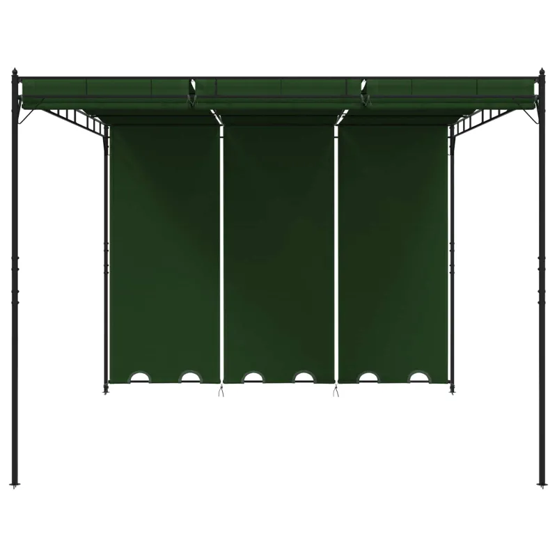 Pavėsinė 4 x 3 x 2,3 m Žalia Poliesteris ir plienas