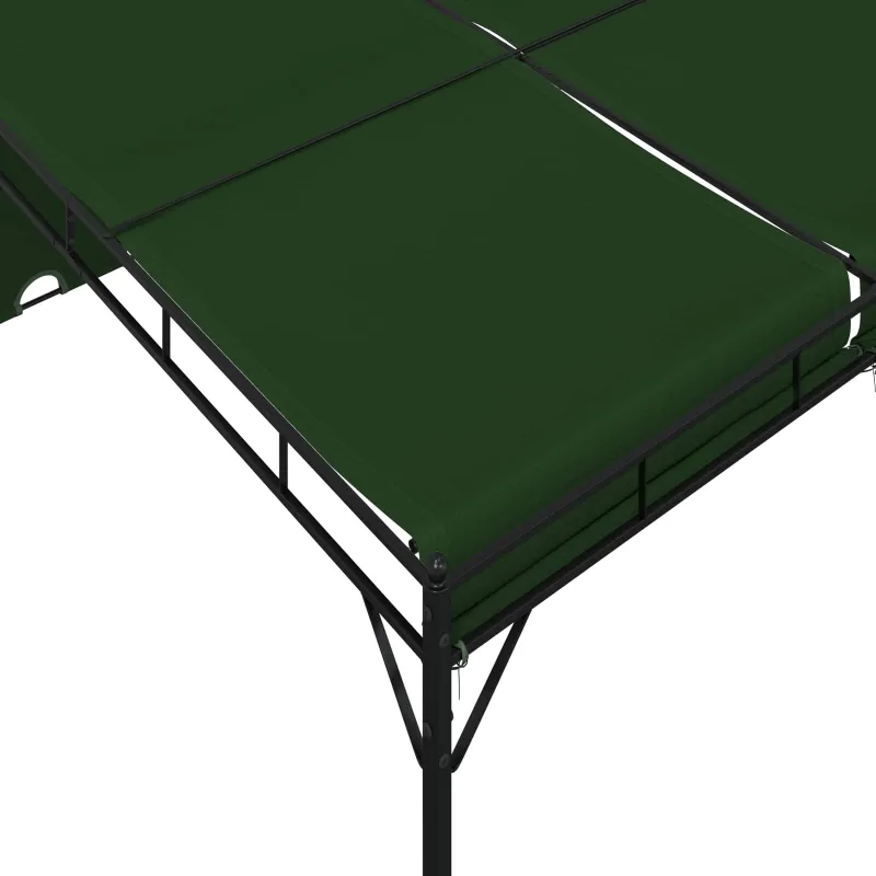 Pavėsinė 4 x 3 x 2,3 m Žalia Poliesteris ir plienas