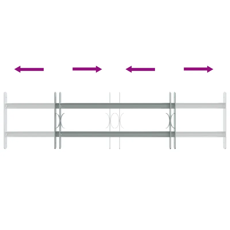 Langų saugos grotelės su 2 skersiniais 3 pcs 630-1140 mm