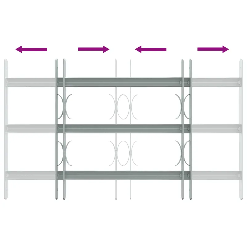 Langų saugos grotelės su 3 skersinėmis 3 pcs 430-740 mm
