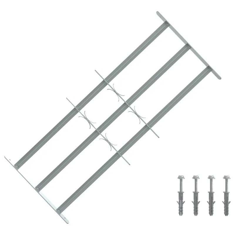 Langų saugos grotelės su 3 skersinėmis 3 pcs 630-1140 mm