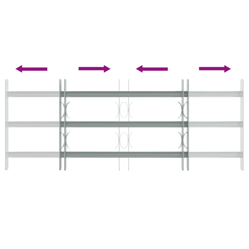 Langų saugos grotelės su 3 skersinėmis 3 pcs 630-1140 mm