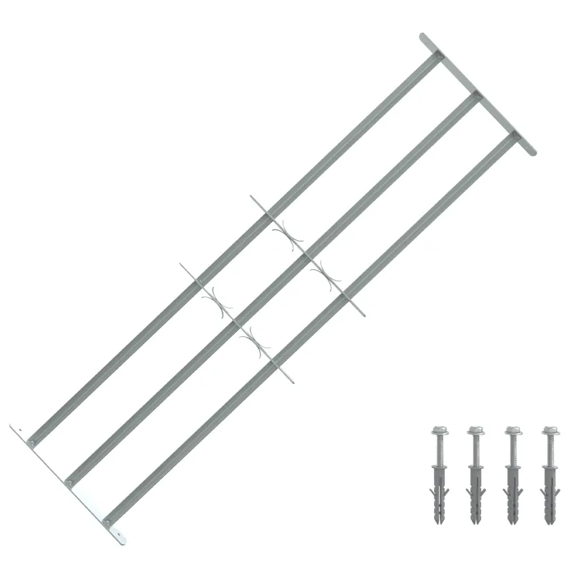 Langų saugos grotelės su 3 skersinėmis 3 pcs 930-1740 mm
