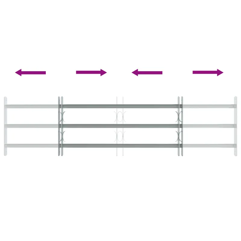 Langų saugos grotelės su 3 skersinėmis 3 pcs 930-1740 mm