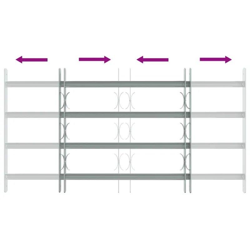 Saugumo grotelės langams su 4 kryžmėmis 3 pcs 630-1140 mm