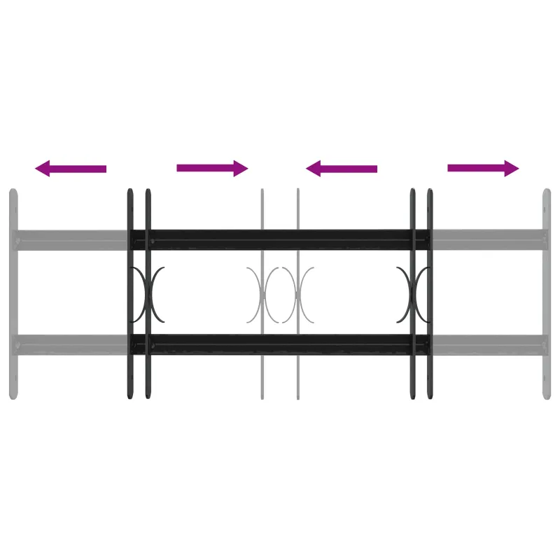 Langų saugos grotelės su 2 skersiniais 3 pcs 43-74 cm