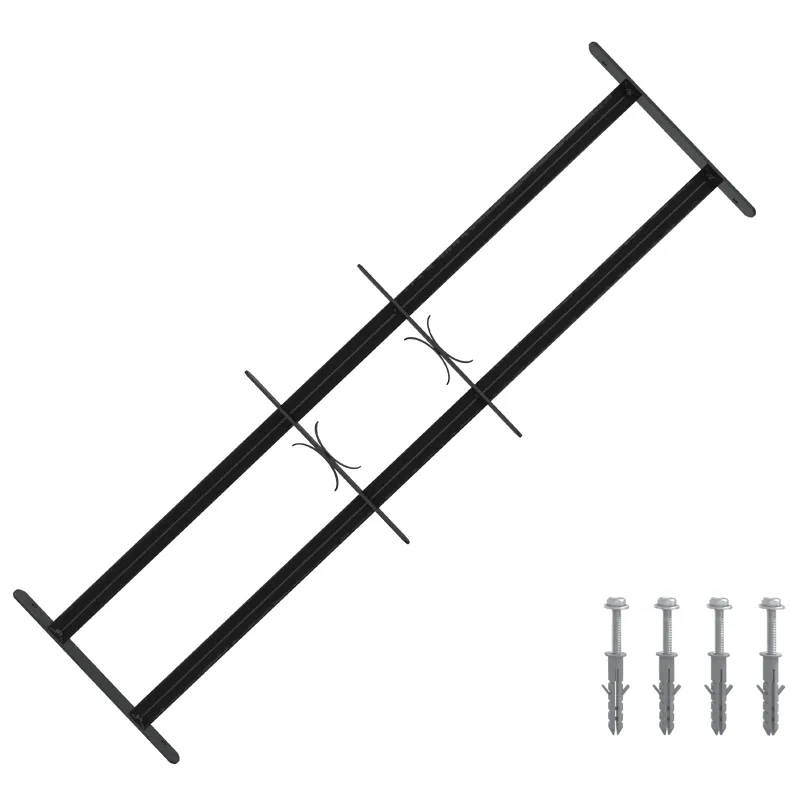 Langų saugos grotelės su 2 skersiniais 3 pcs 63-114 cm
