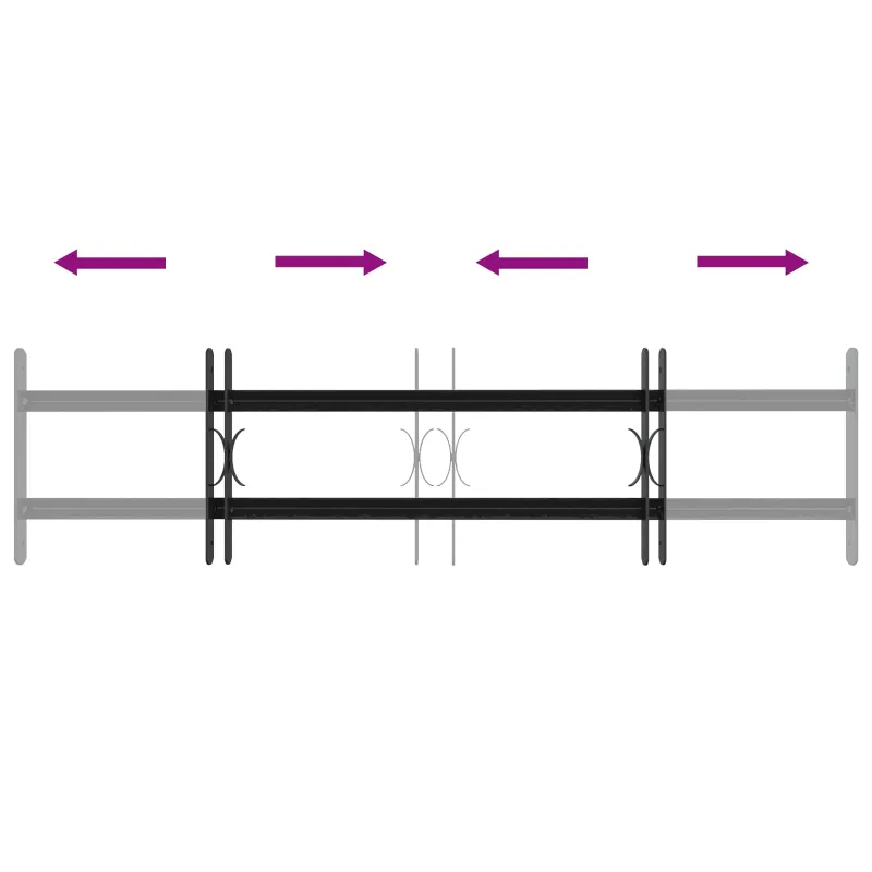 Langų saugos grotelės su 2 skersiniais 3 pcs 63-114 cm