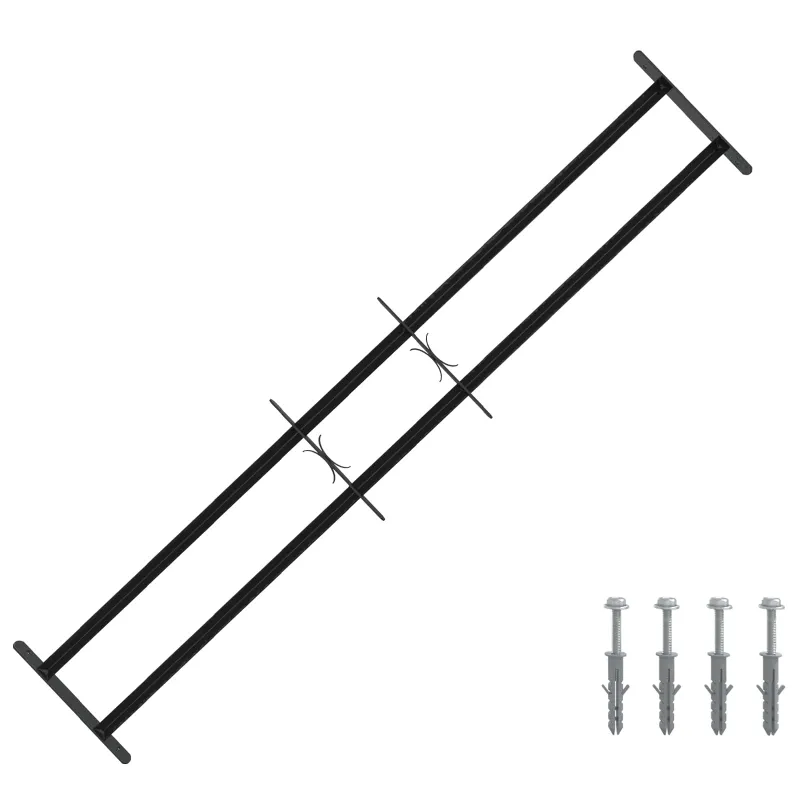 Langų saugos grotelės su 2 skersiniais 3 pcs 93-174 cm