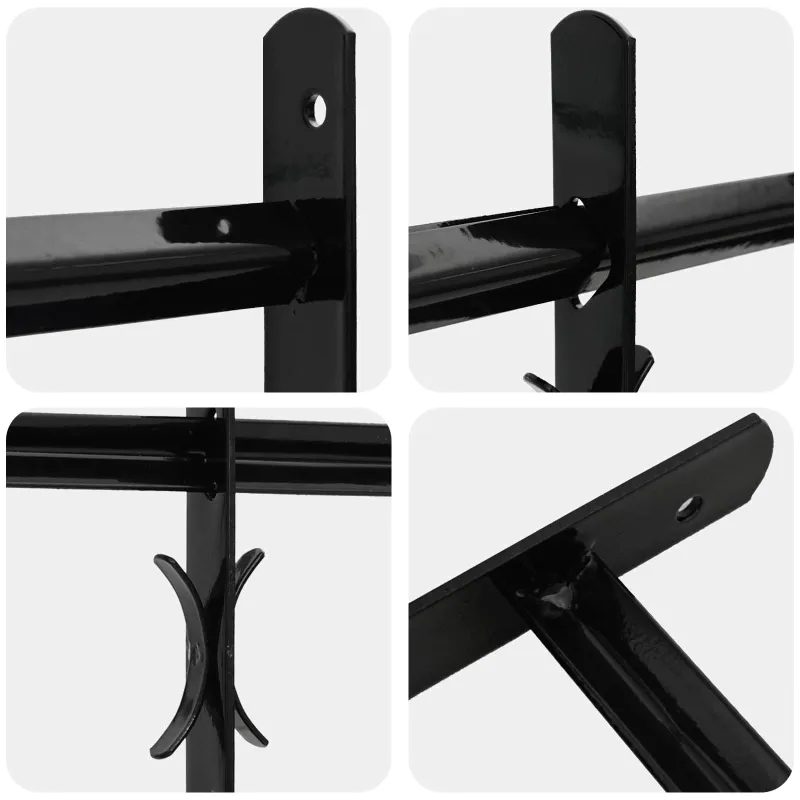 Langų saugos grotelės su 2 skersiniais 3 pcs 93-174 cm