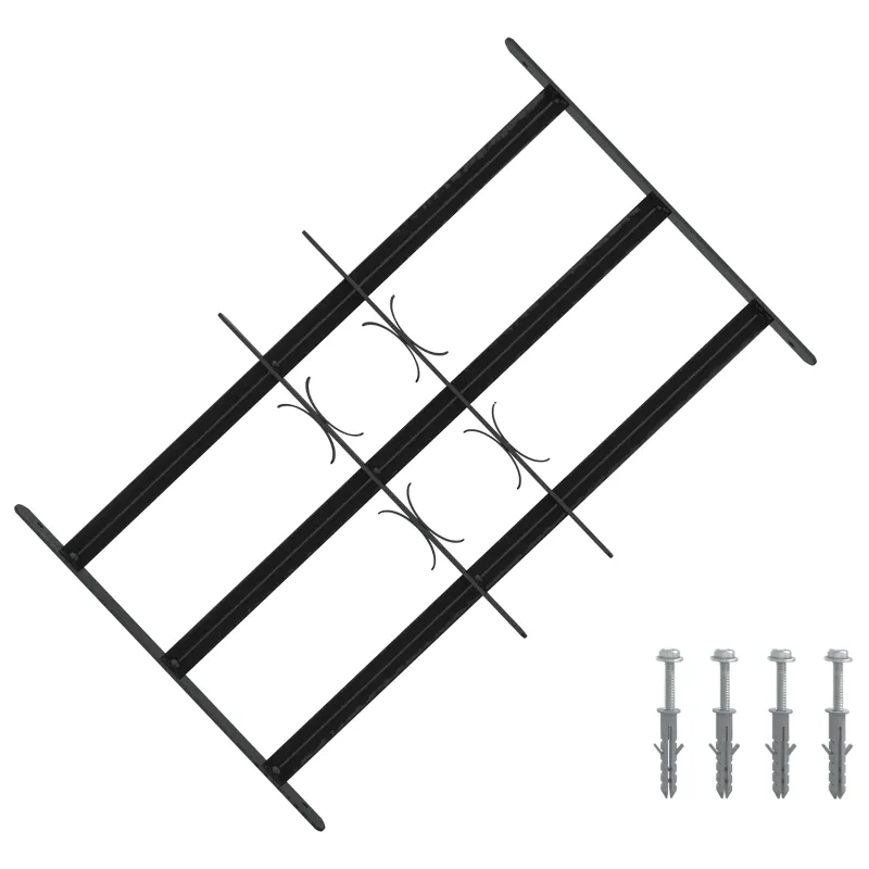 Langų saugos grotelės su 3 skersinėmis 3 pcs 43-74 cm