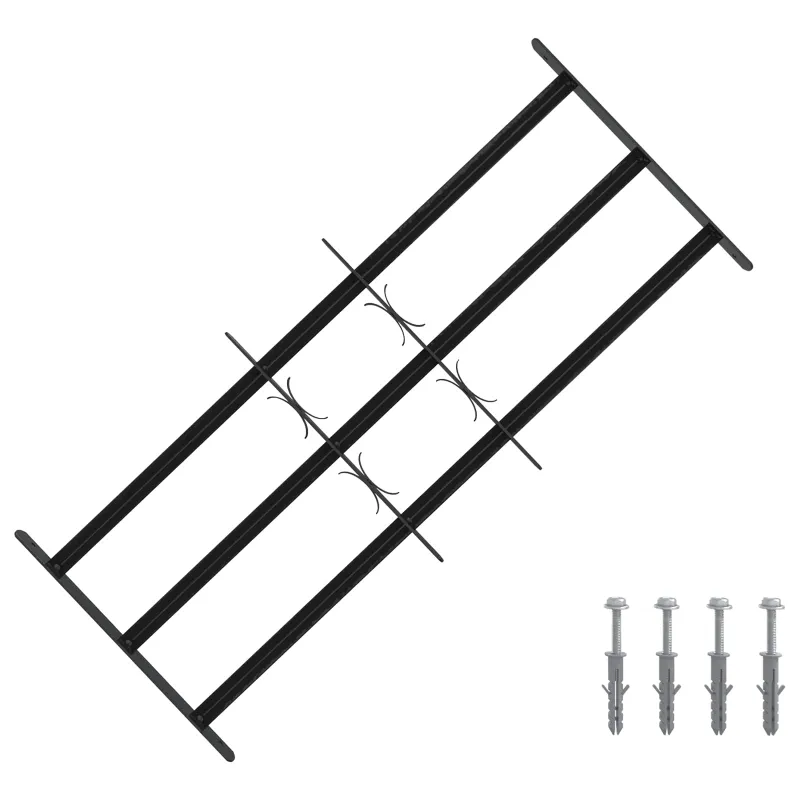 Langų saugos grotelės su 3 skersinėmis 3 pcs 63-114 cm