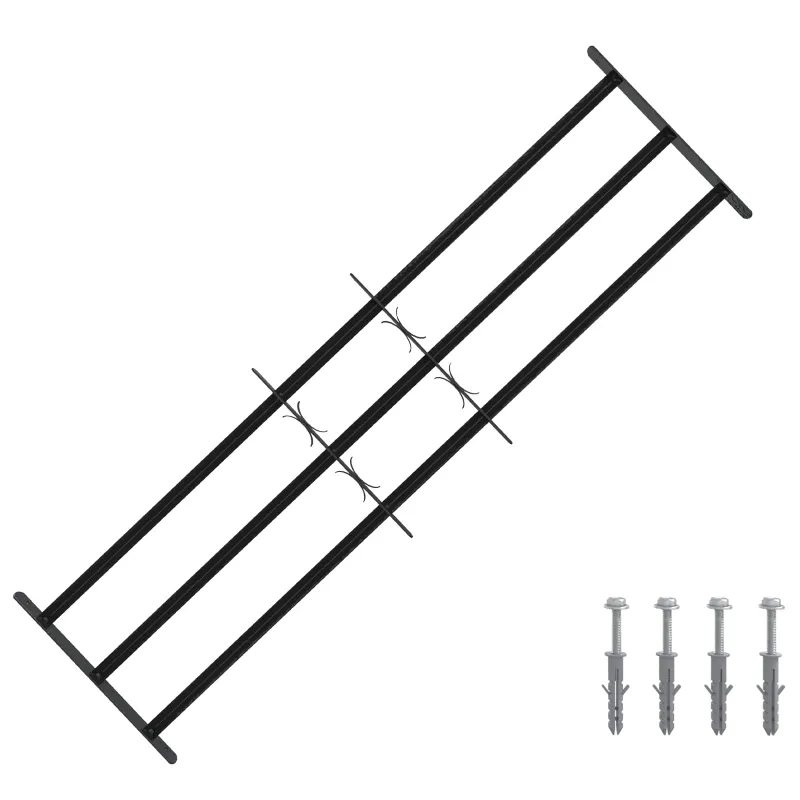 Langų saugos grotelės su 3 skersinėmis 3 pcs 93-174 cm