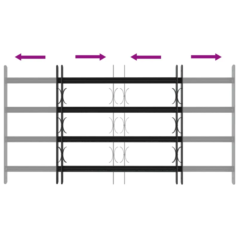 Saugumo grotelės langams su 4 kryžmėmis 3 pcs 63-114 cm