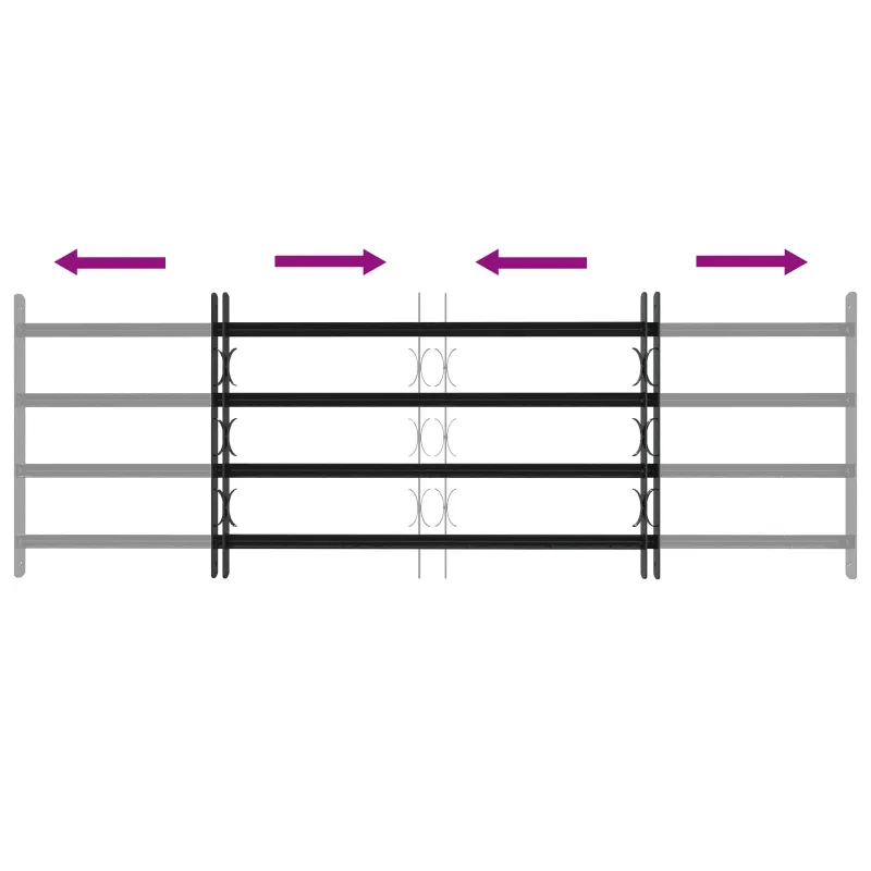 Saugumo grotelės langams su 4 kryžmėmis 3 pcs 93-174 cm
