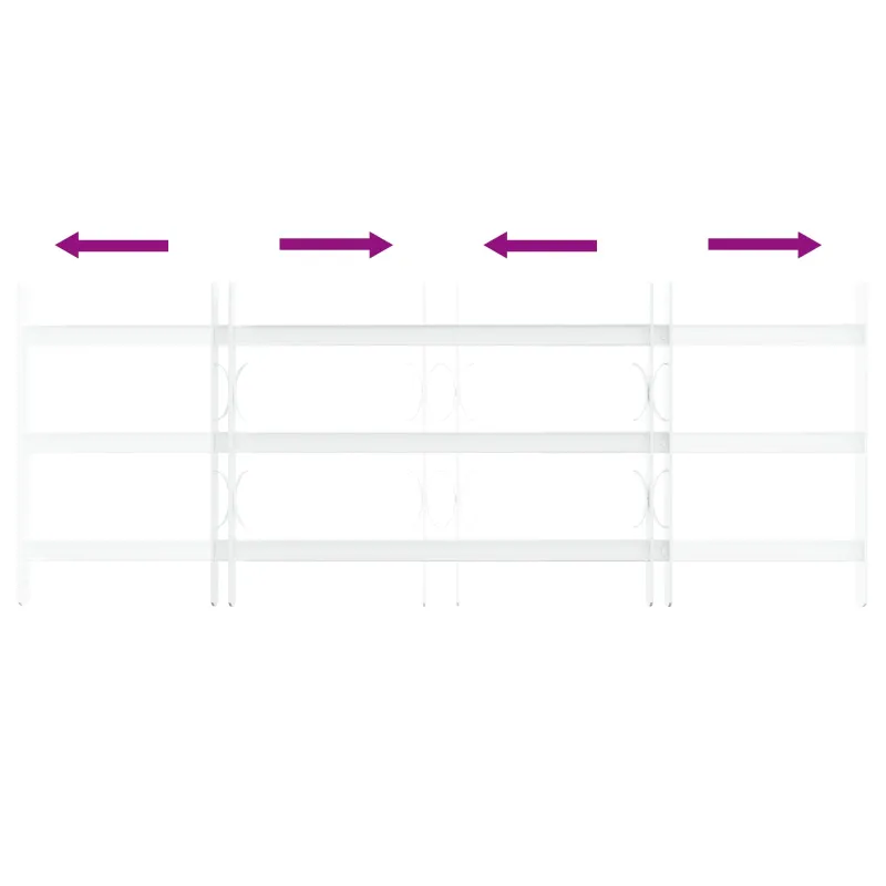 Langų saugos grotelės su 3 skersinėmis 3 pcs 63-114 cm