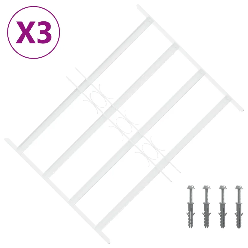 Saugumo grotelės langams su 4 kryžmėmis 3 pcs 43-74 cm
