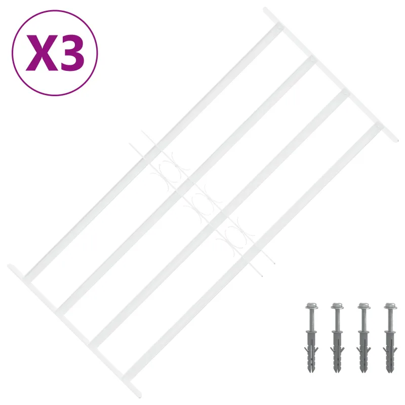 Saugumo grotelės langams su 4 kryžmėmis 3 pcs 63-114 cm