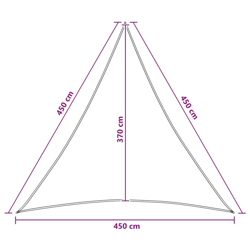 Saulės šešėlio audinys 4,5 x 4,5 x 4,5 m HDPE