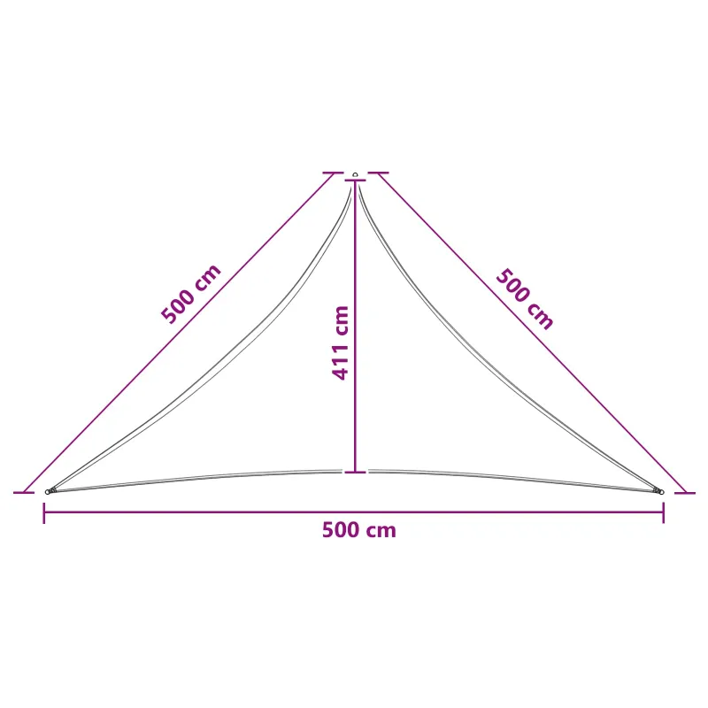 Saulės šešėlio audinys 5 x 5 x 5 m HDPE