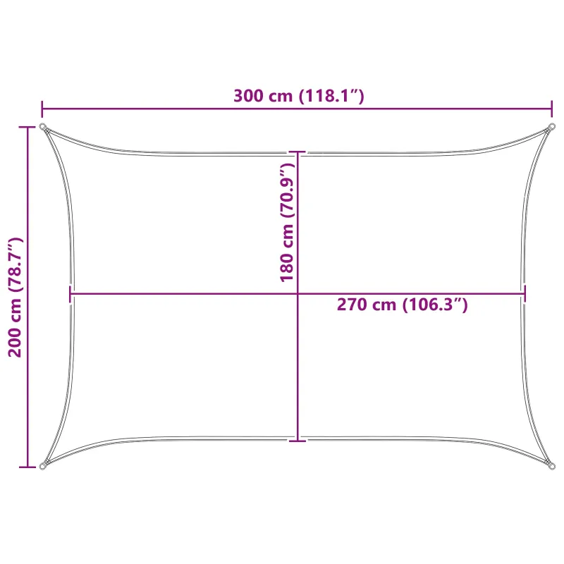 Saulės šešėlio audinys Mėlyna ir balta 2 x 3 m HDPE