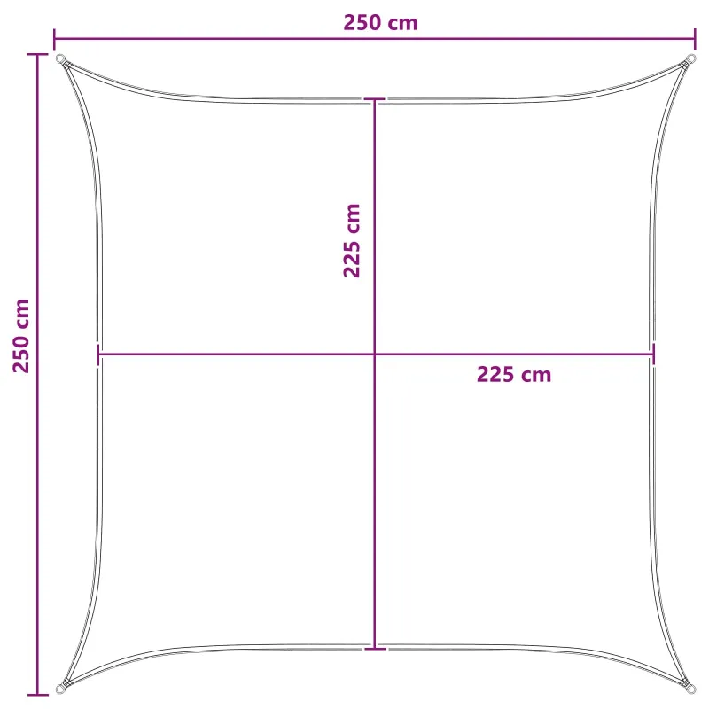 Saulės šešėlio audinys Šviesiai pilka ir balta. 2,5 x 2,5 m