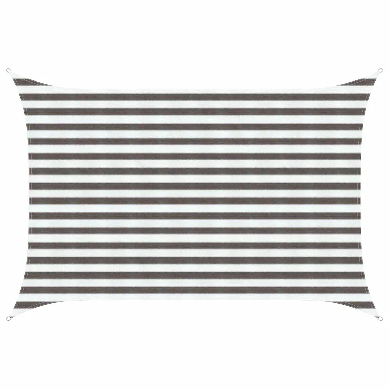 Saulės šešėlio audinys Šviesiai pilka ir balta. 2 x 3,5 m HDPE