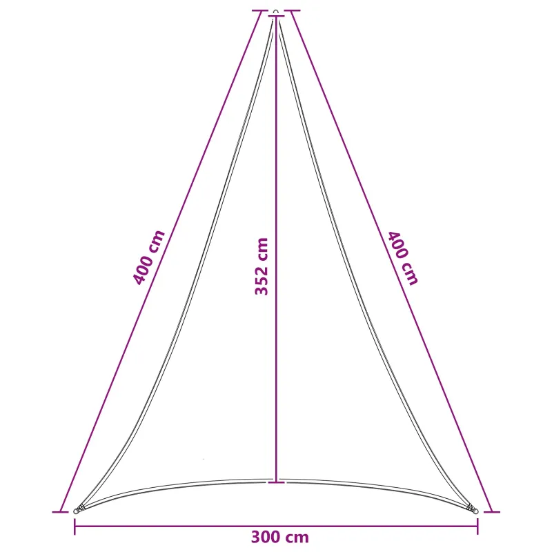 Saulės šešėlio audinys 3 x 4 x 4 m HDPE