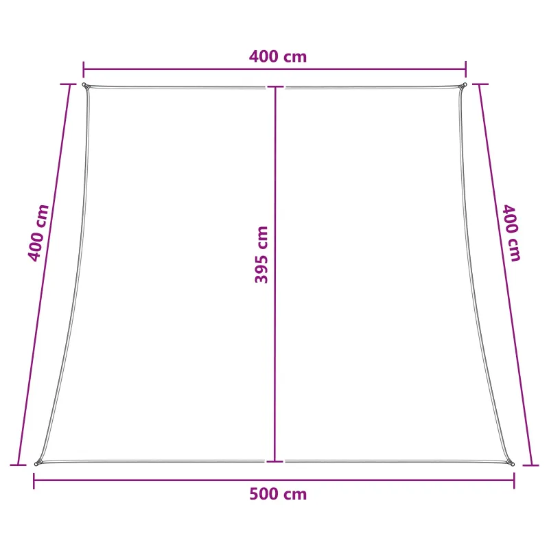 Saulės šešėlio audinys Šviesiai pilka ir balta. 4 / 5 x 4 m HDPE