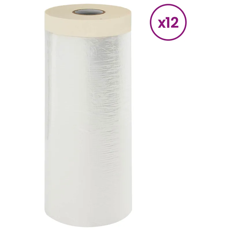 Dulkių lapas su lipnia juosta 12 pcs Skaidrus 140 x 3300 cm