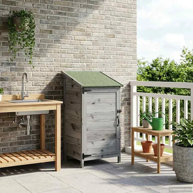 Sodo Sandėlys Pilka 59 x 56 x 113,5 cm Apdirbta mediena