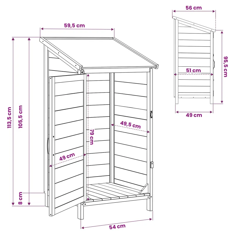 Sodo Sandėlys Ruda 59 x 56 x 113,5 cm Apdirbta mediena