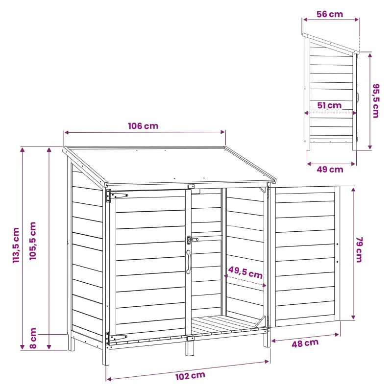 Sodo Sandėlys Ruda 106,5 x 56 x 113,5 cm Apdirbta mediena