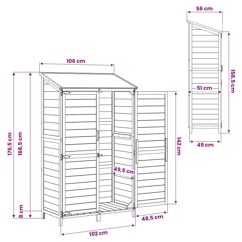 Sodo Sandėlys Natūrali 106,5 x 56 x 176 cm Apdirbta mediena