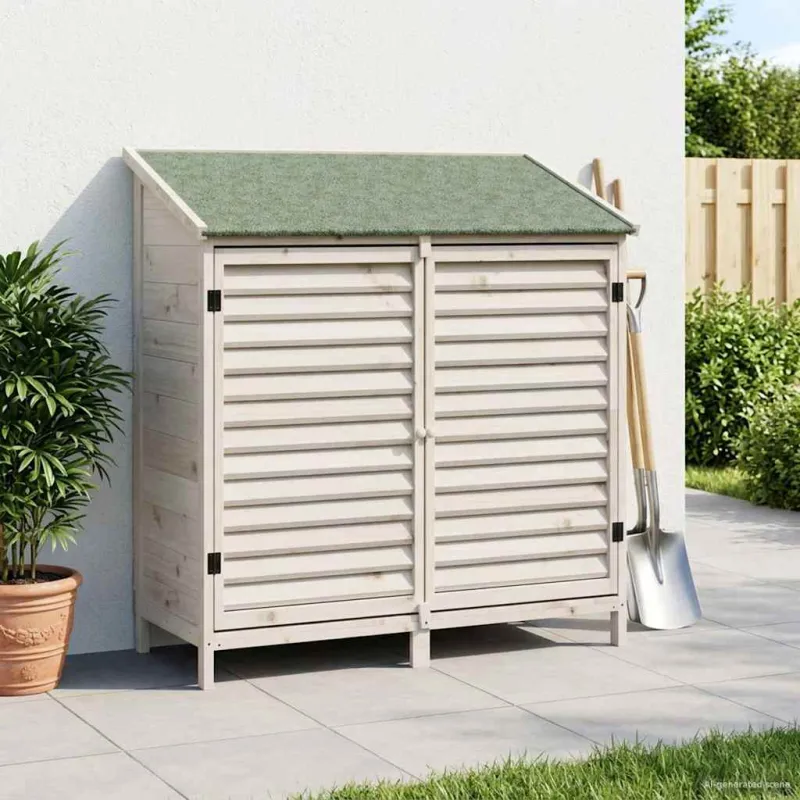Sodo Sandėlys Balta 106 x 56 x 113,5 cm Kietasis pušinis medis