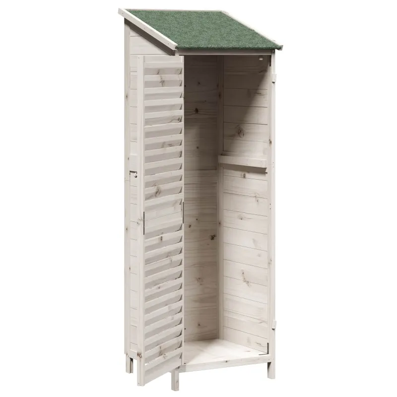 Sodo Sandėlys Balta 59 x 56 x 176 cm Kietasis pušinis medis