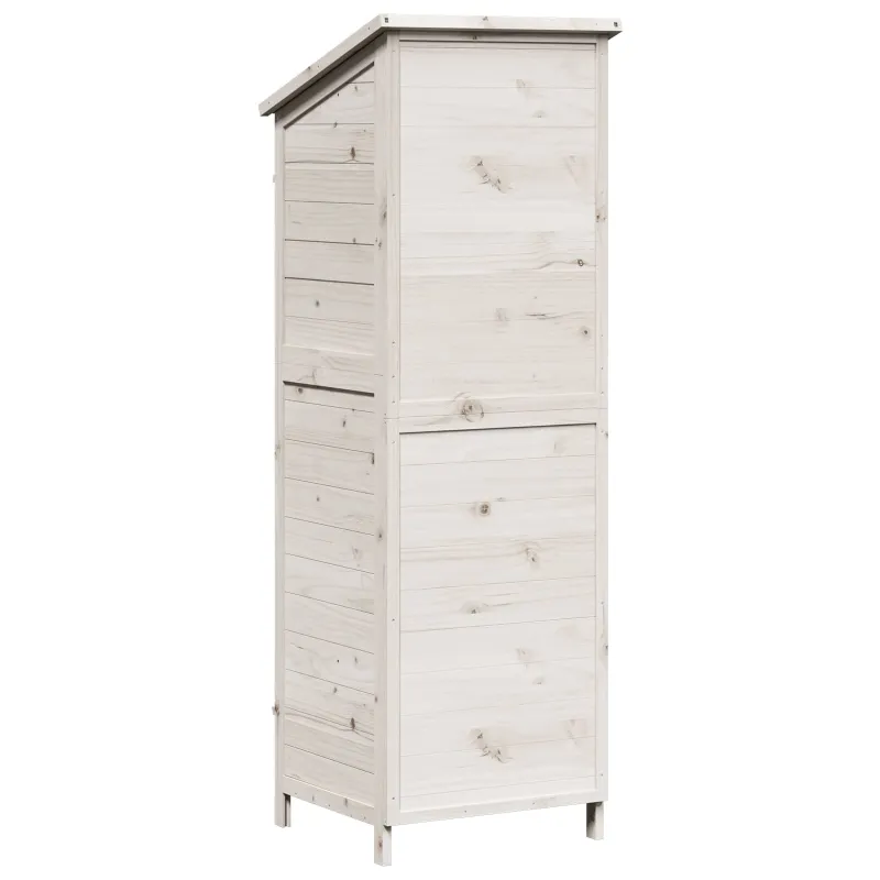 Sodo Sandėlys Balta 59 x 56 x 176 cm Kietasis pušinis medis