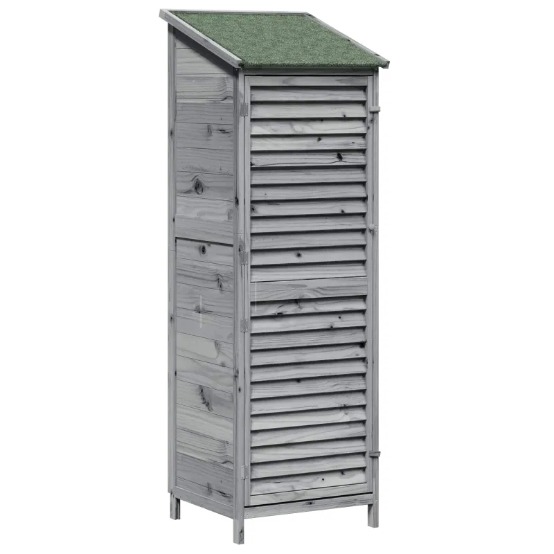 Sodo Sandėlys Pilka 59 x 56 x 176 cm Kietasis pušinis medis