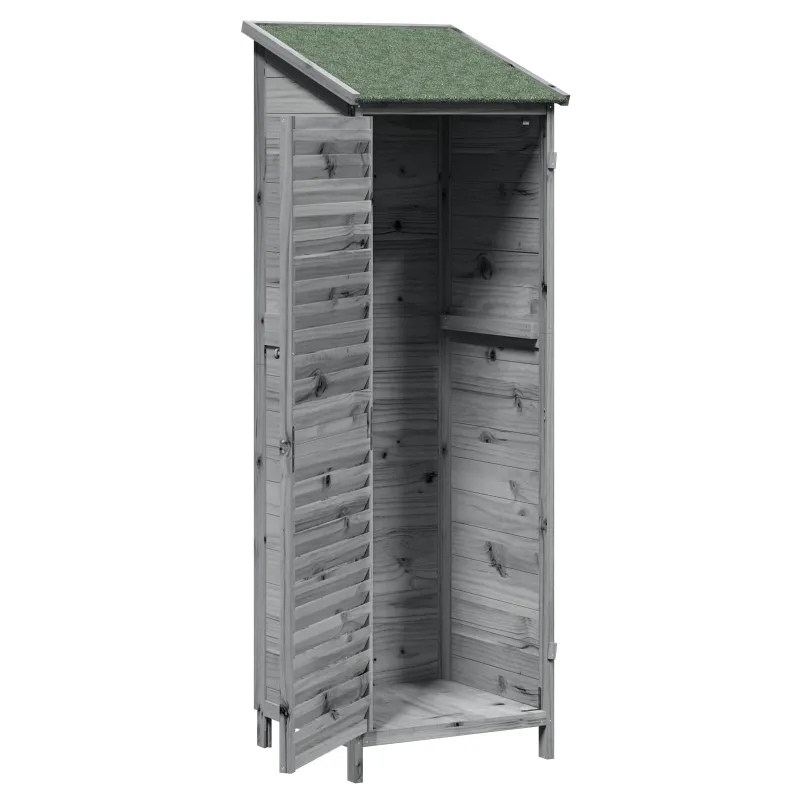 Sodo Sandėlys Pilka 59 x 56 x 176 cm Kietasis pušinis medis
