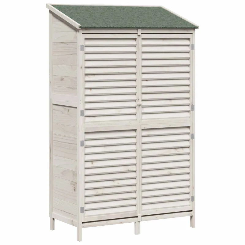 Sodo Sandėlys Balta 106 x 56 x 176,5 cm Kietasis pušinis medis